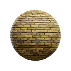 Rough yellow brick wall